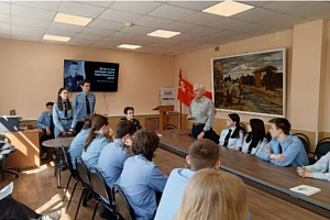 Акция памяти Героя Советского Союза Дельцова П.А. в колледже железнодорожного транспорта с участием ветеранов.