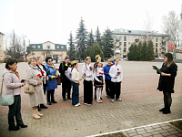 Акция памяти к 80-летию присвоения званий у Монумента Славы г.Фурманов у бюстов героев Великой Отечественной войны Сафронову Ф.П., Хлебникову Н.М. и Полному кавалеру ордена Славы Грашневу М.А