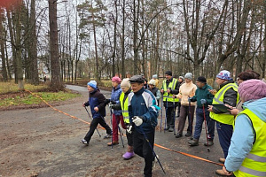 Соревнования по скандинавской ходьбе среди представителей старшего поколения в Юже с участием команд из Южи,Холуя, Мостов и Палеха